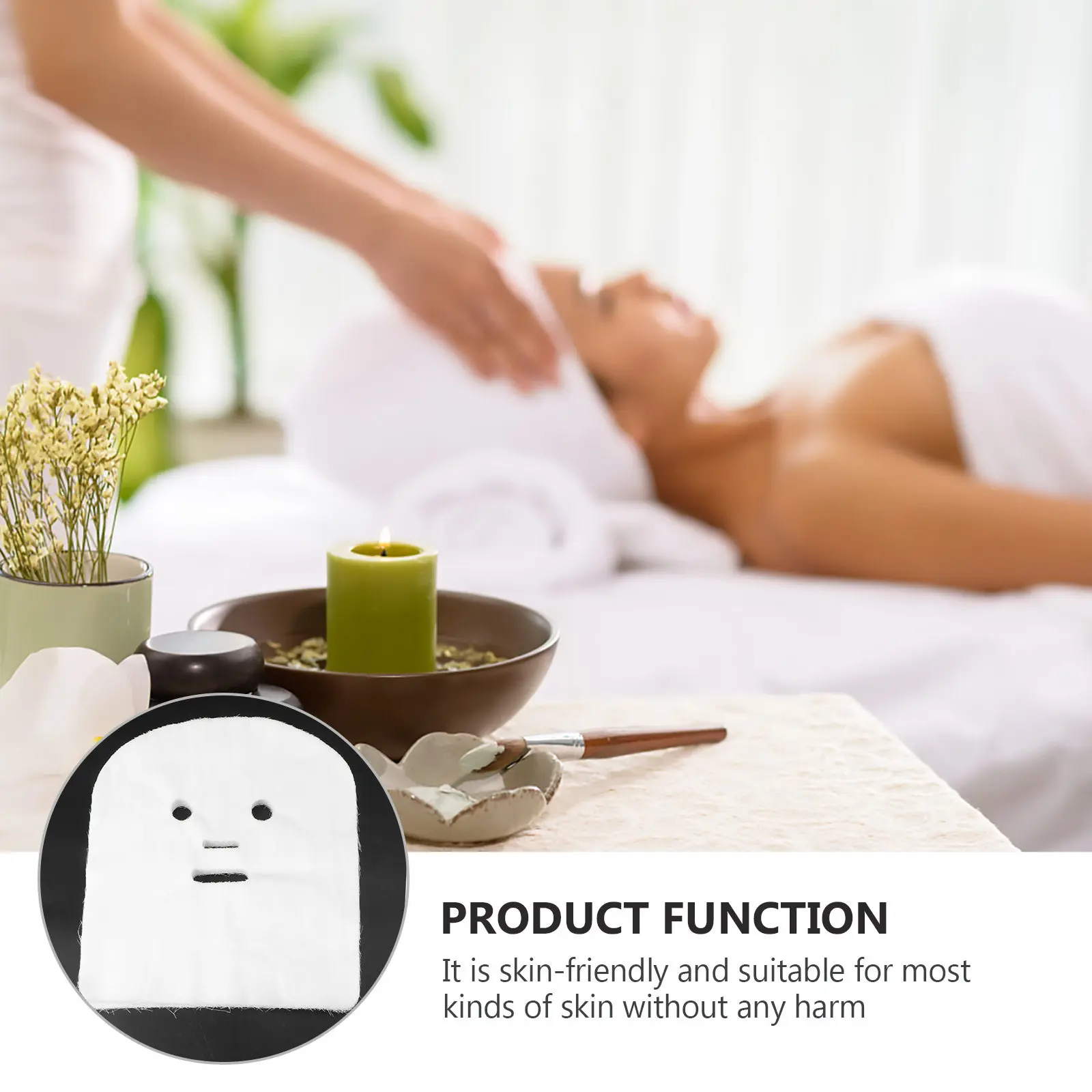 100Pcs Seaweed Face Gauze Soft Breathable Skin Friendly Beauty Salon Cotton Gauze for Professional Home Travel Use Beauty Mask