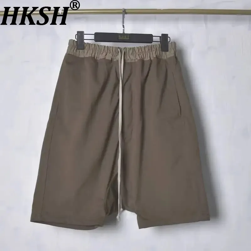 HKSH Spring Summer New Men Dark RO Style High Street Y2K Casual Trend Knitted Harem Drop-crotch Shortscotton Punk Capris HK21603