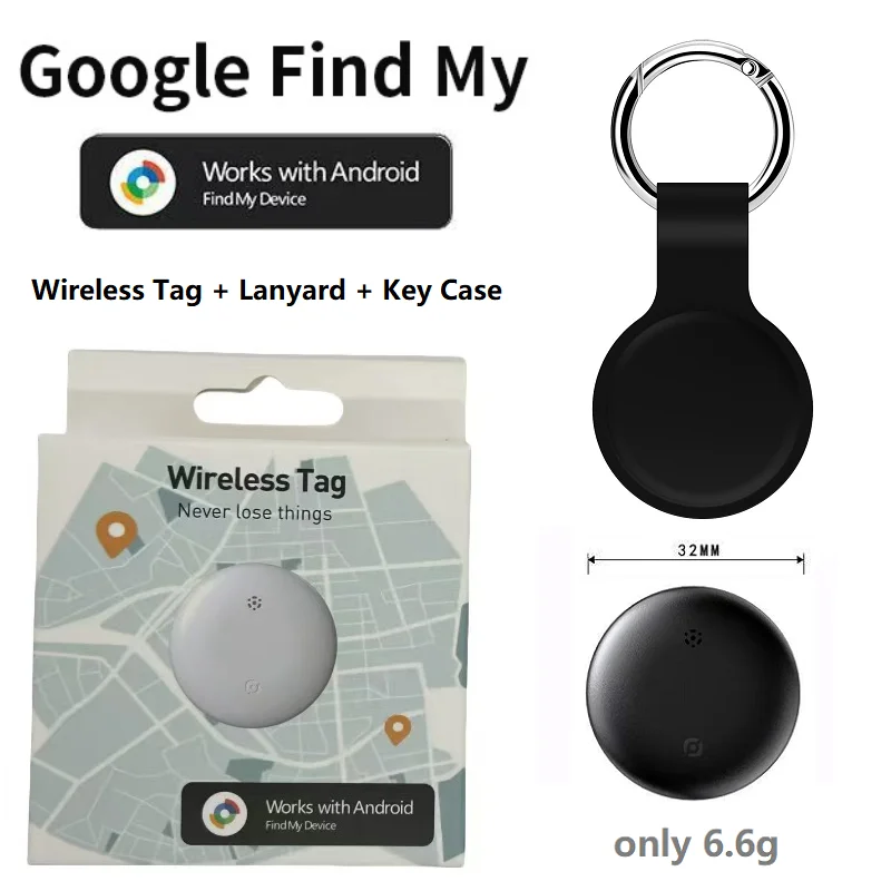 android gps tracker with key case same as airtag works with google find my device global positioner car pet kid anti-loss device