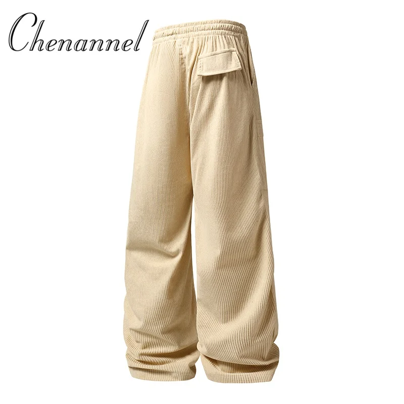 

Men's Trendy Brand Workwear Pants, Spring Autumn Tight Fitting Chinese Style Casual Trousers