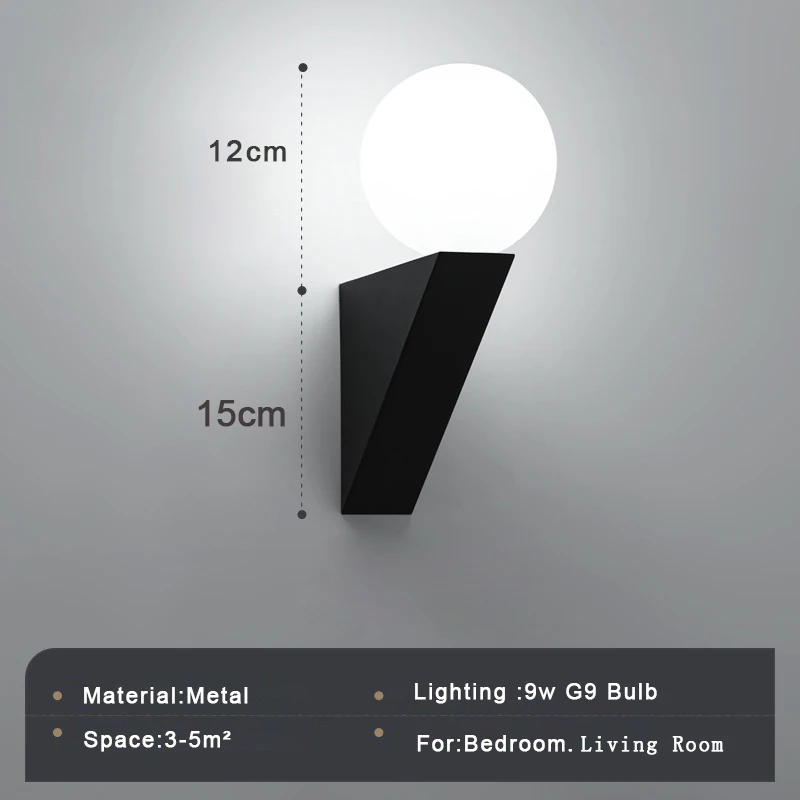 Lâmpadas de parede interior para corredor varanda com bola vidro moderna g9 9w conduziu a iluminação da parede arandela para o quarto sala estar