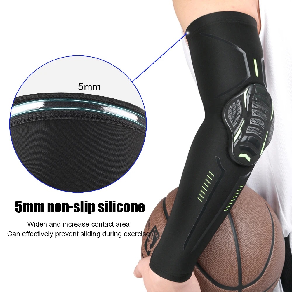 1Pair Sports Anti-collision Elbow Pads Compression Arm Sleeves Protector Basketball Football Cycling Knee Support Guard