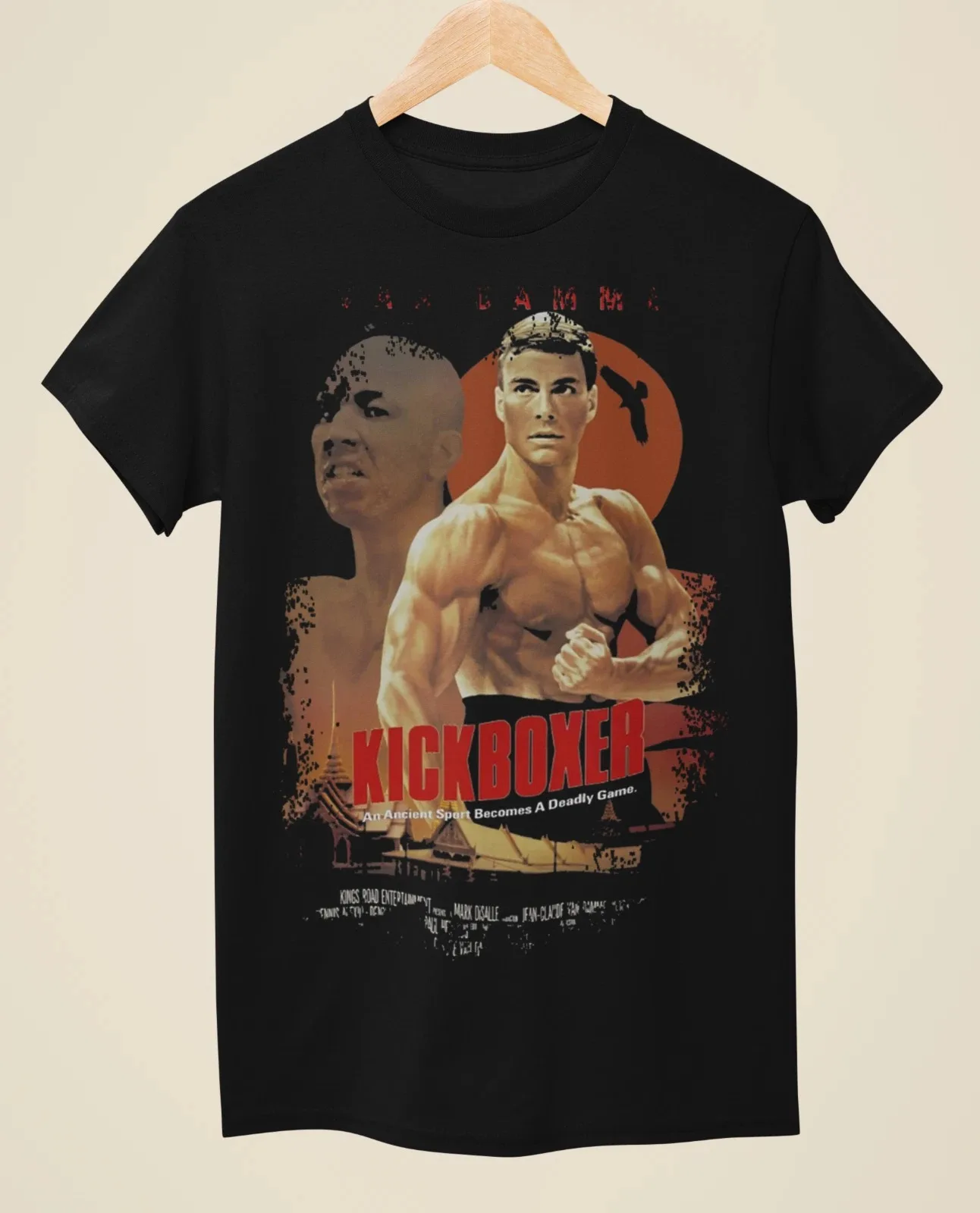 Kickboxer 1989 Filmplakat Jean-Claude Van Damme Vintage Grafik T-Shirt Baumwolle Herren Damen Streetwear Tee – Detail 2