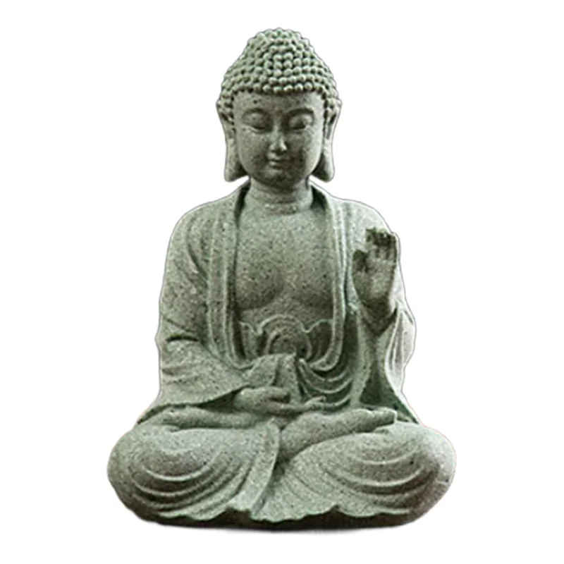 

CYL-Sandstone Thailand Statue Fish Tank Decoration Mini Buddhism Figurine Tablescape Home Decor Desk Topper