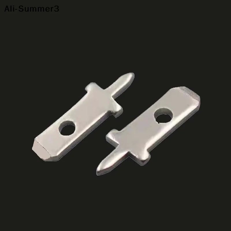 【Sum3】()50Pcs 2025 New 2.8 Inserts Plug Spring Terminal PCB Solder Lug Thickness 0.8mm One Legs PCB Welding Sheet