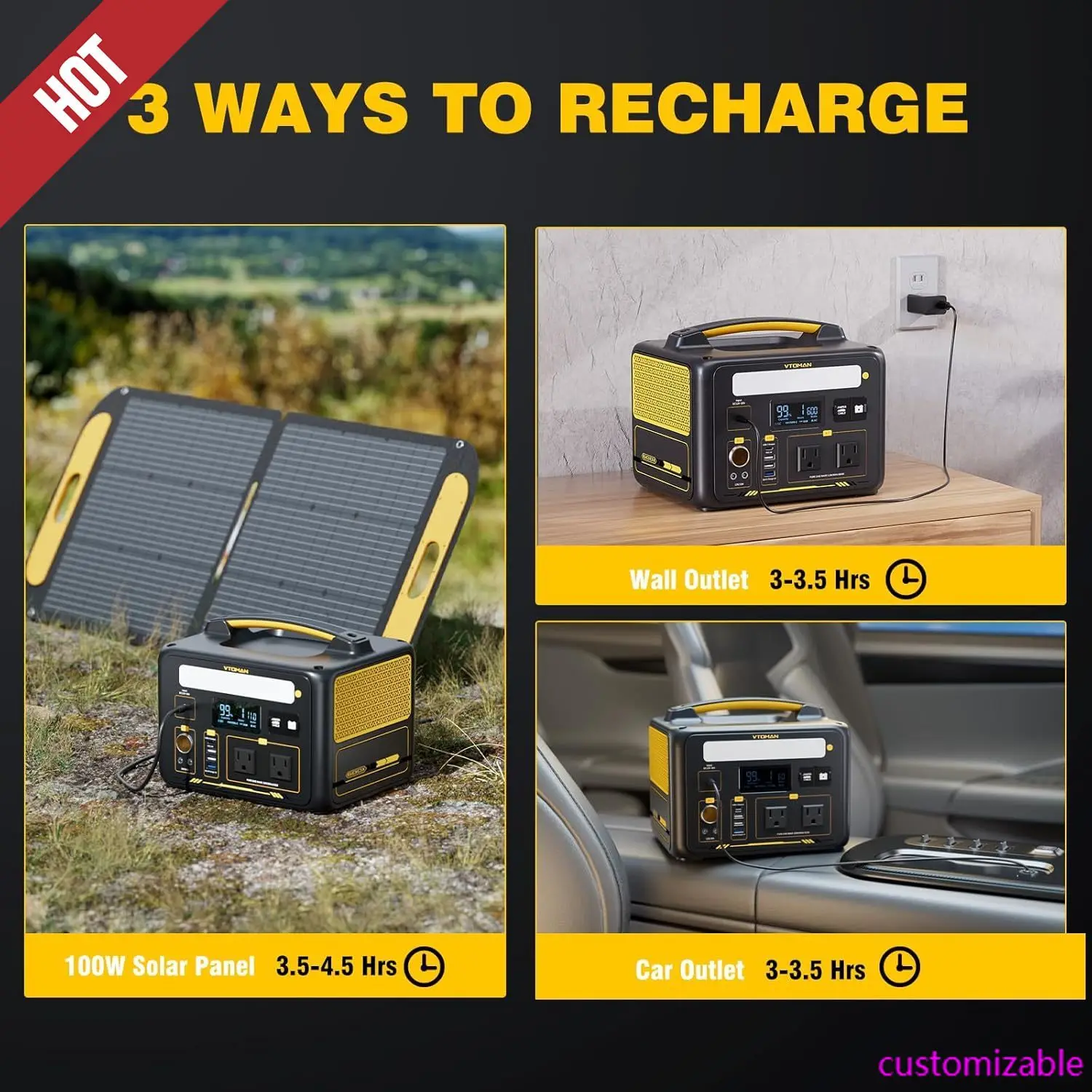 

600X Portable Power Station600W,299Wh Solar Generator LiFePO4 Battery Power Station with600W Pure Sine Wave(Surge1200W)AC Outlet