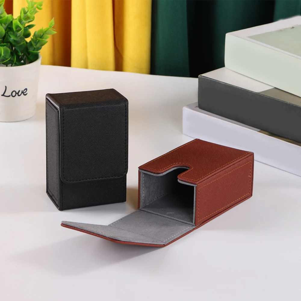 PU Leather Card Storage Box Photocard Holder Game Photo Card Supplies Desktop Storage Organizer Durable Wear Resistant Home Case