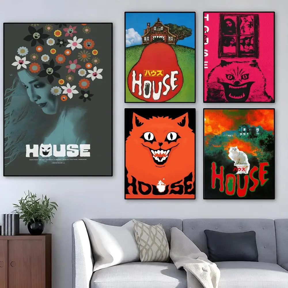 Movie HOUSE 1977 Hausu Poster Pop Wall Art PP Decorative Water-Resistant Print Apartment Dorm Office Room Decor Gift