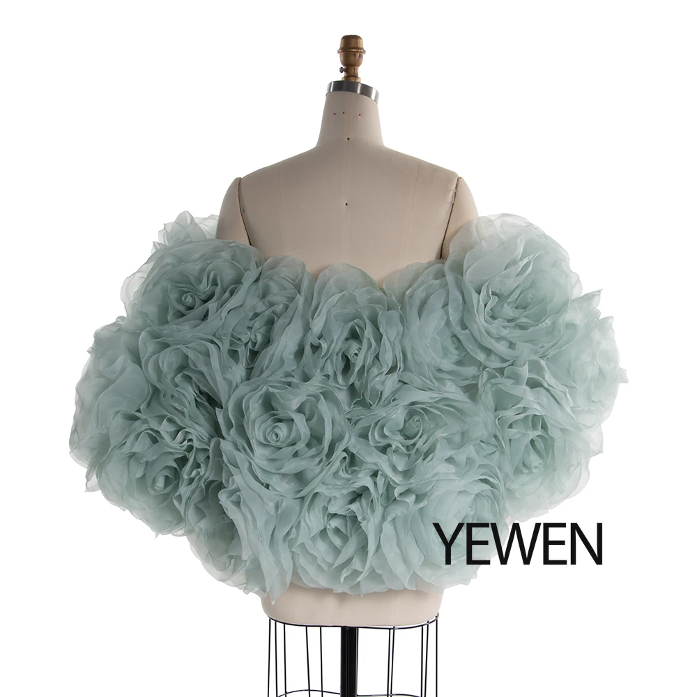 Magnifique châle Floral 3D fait à la main, Cape de photographie, couverture de mariée pour séance photo d'anniversaire ​   Accessoires YW250040-1