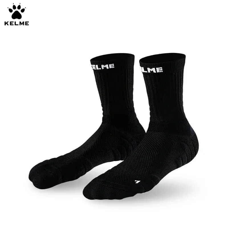 

KELME Basketball Socks Professional Single Color Wear Resistant Men's Mid-Length Outdoor Sports Running Socks