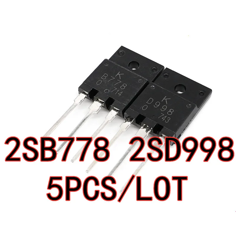 5PCS/LOT 2SB778 2SD998 B778 D998 TO-3PF audio amplifier IC pairing tube New In Stock