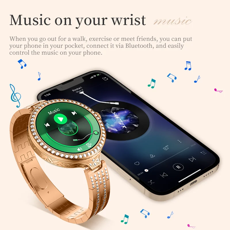 ChatGPT Original HW16 Mini Smartwatch Women NFC Bluetooth Call Music Camera Voice Assistant Heart Rate Monitor Lady Smart Watch