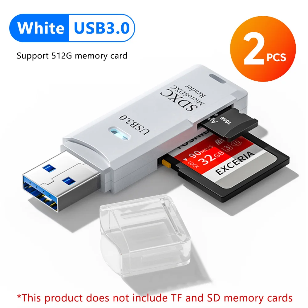 2-in-1 USB3.0/2.0 Kaartlezer USB3.0 Naar SD TF Geheugenkaartlezer USB Flash Drive Kaartlezer Adapter Voor PC Laptops Accessoires