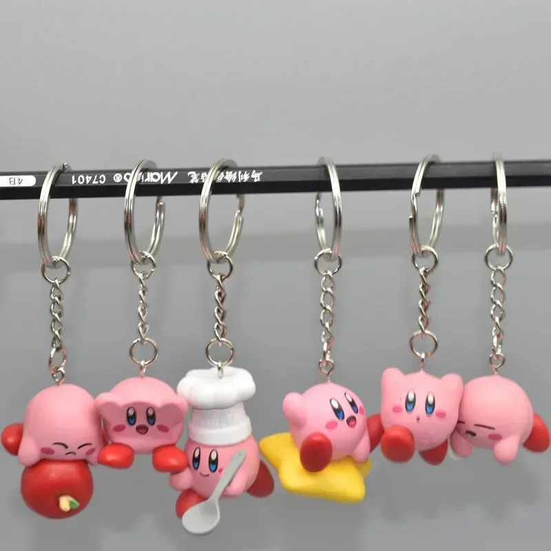 Porte-clés pendentif de jeux d'anime pour enfants, figurine d'action, mini poupées, jouets de dessin animé, Kirby Waddle, Dee Doo, rose, Kawaii, cadeau d'anniversaire