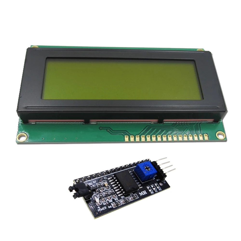 IIC/I2C/TWI Serial LCD 2004 20x4 Display Shield إضاءة خلفية زرقاء/أخضر