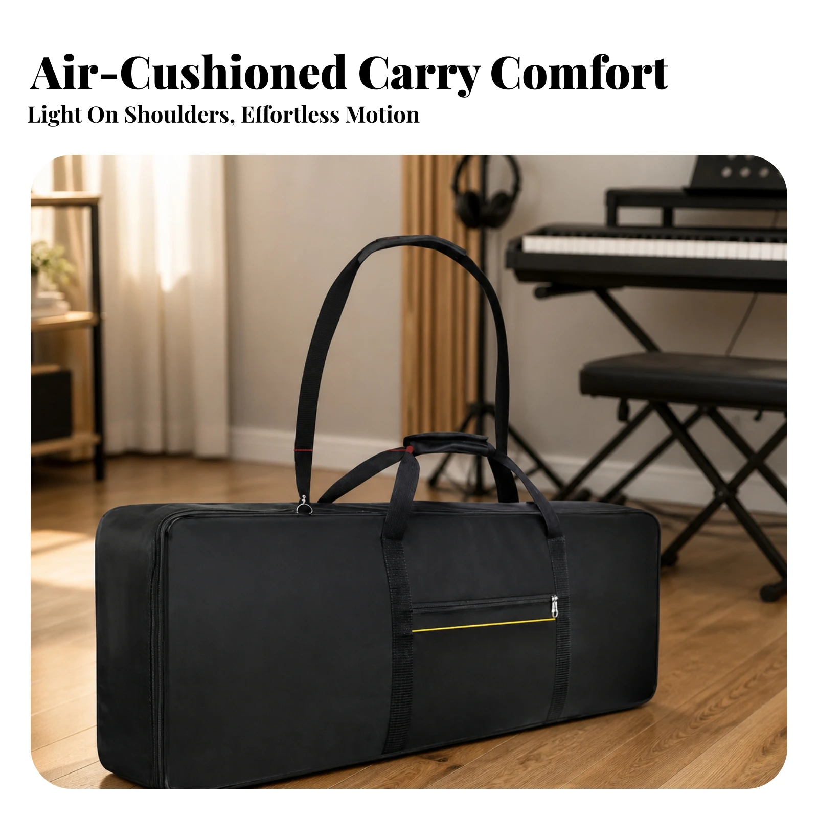Electronic Piano Bag Shock-Absorbing Keyboard Gig Bag Digital Piano Case Portable Keyboard Case with Handles Adjustable