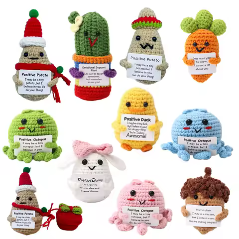 Crochet Positive Potato Desk Accessories Crochet Dolls Funny Gifts Office Interior Home Decor Children's Day Gift