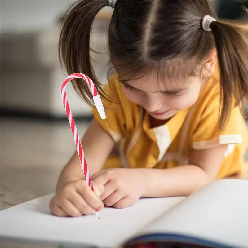 16 pezzi di penna a sfera con canna di Natale, inchiostro a tema natalizio, scrittura di caramelle, plastica portatile, unico, albero da lavoro, gel, regali