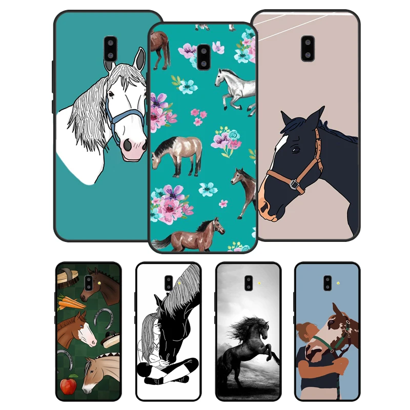 Horse Pony Pattern Phone Case For Samsung A3 A5 2016 J3 J5 J7 2017 J8 A6 A8 J4 J6 Plus A9 2018 Cover Coque