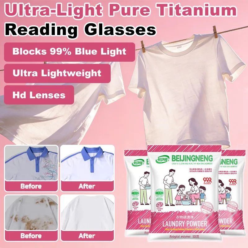 500G Stain Remover Powder Deep Clean Laundry Powder Antibacterial Household Cleaning No Scrubbing Needed Heavy Duty Stain Remov