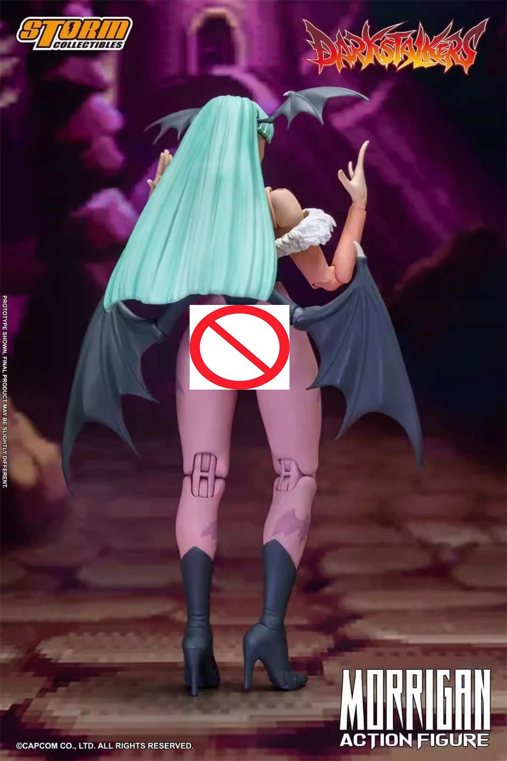 1/12 العاصفة اللعب CPDS02 لعبة لاعب القتال في الشارع موريجان مصاص دماء عمل الشكل الأزرق الشعر الخفافيش الجناح تصميم 6 "عمل الشكل