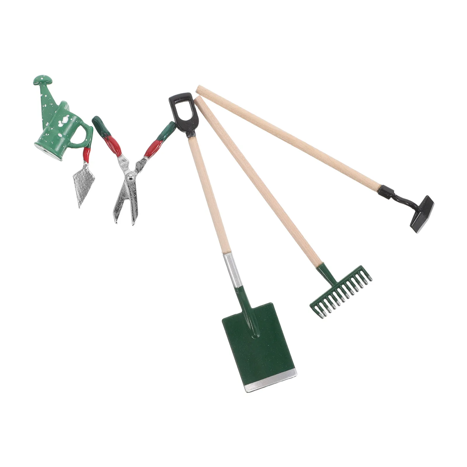 

6 Pcs Micro Garden Tools Watering Can Dollhouse Miniature Simulation Accessories Working Rake