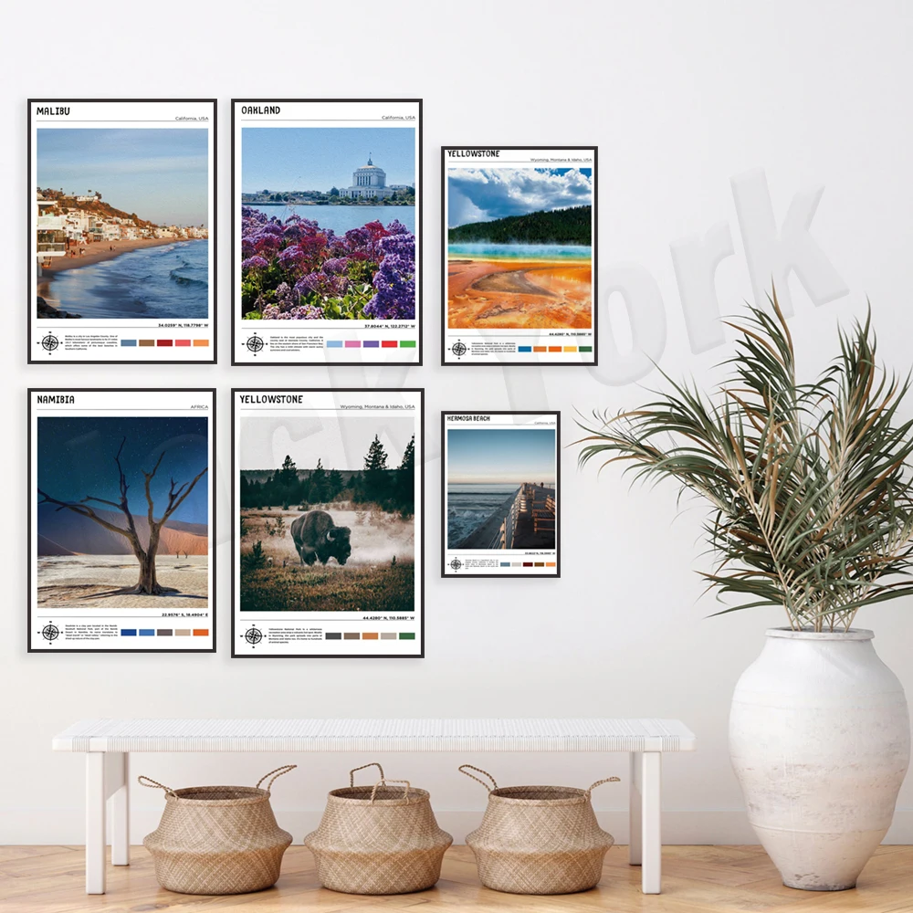 Постеры для путешествий по Гаити, Окленду, Намибии и другим местам