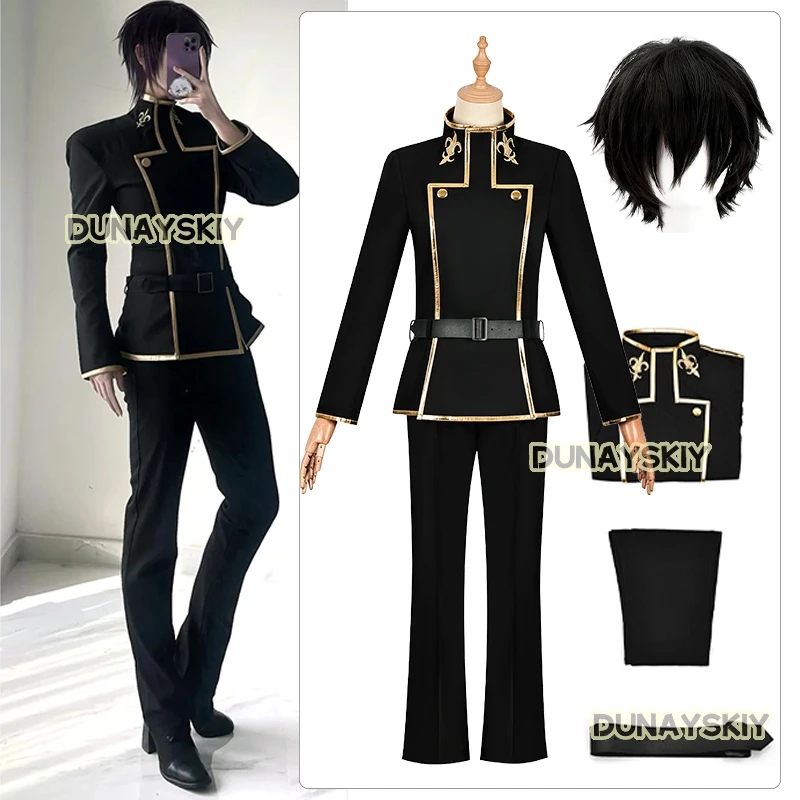 Anime Codee Geass Cosplay Costume Unisex Outfit Lelouchh Lamperougee Role-Playing Clothes Wig Set 2025Halloween Party Uniform