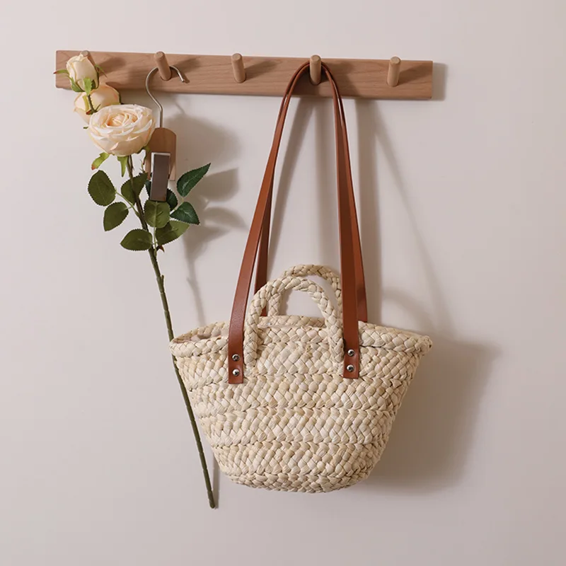 Straw Basket Tote Crossbody Bags for Women Small Wallet Handbag Ladies Rattan Woven String Shoulder Bag