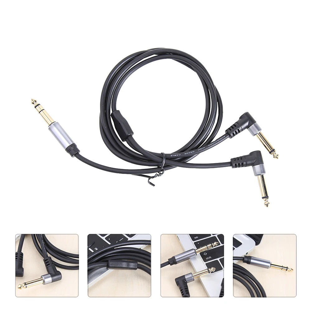 

Audio Adapter Cable 1.5M High Class Material Low Loss Pure Sound Quality Metal PVC 6 35mm Guitar Equipment Compatible Audio