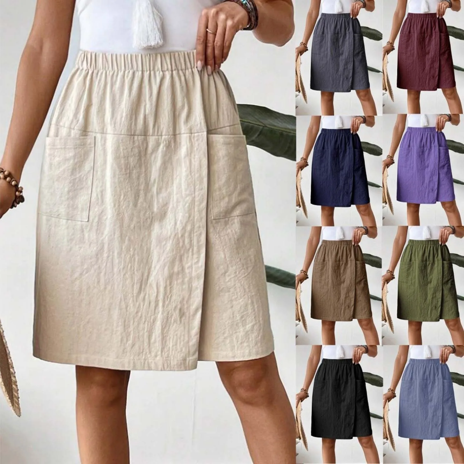 Women's Thin Summer Skirt Pants Small Size People 200 Pou Fat Casual Trousers Plus Size High Waist Loose Wide Leg Pants