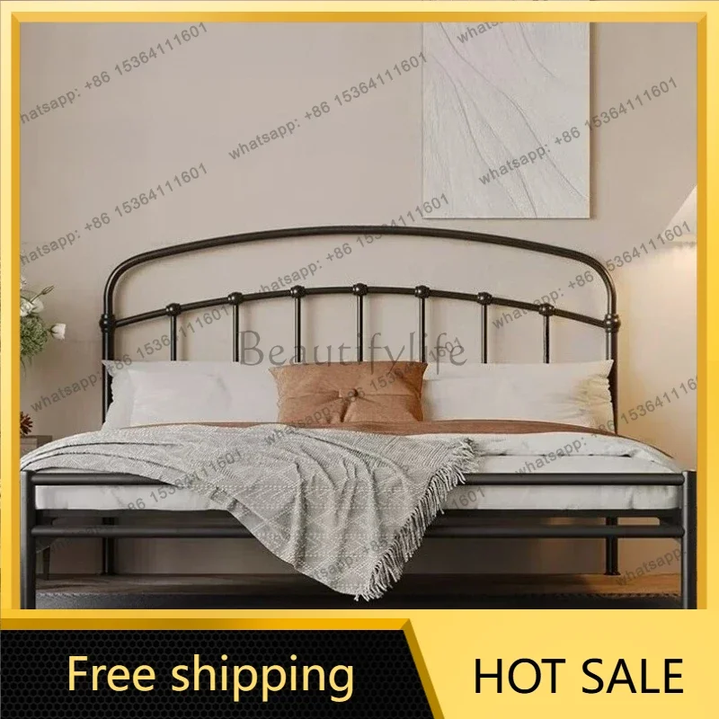 FG Modern Wrought Iron Double Bed Bedroom Beds And Bed Frames Queen Frame Furniture 100x200cm 120x200cm 150x200cm 180x200cm Luxu