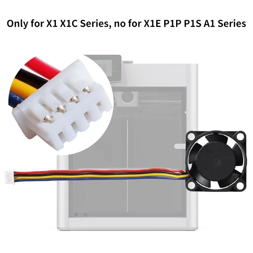 2pcs 2510 DC5V Hotend Throat Cooling Fan for Bambu Lab X1C X1 P1P P1S 3D Printer, Heat Dissipation Fan with 11CM Cable Length