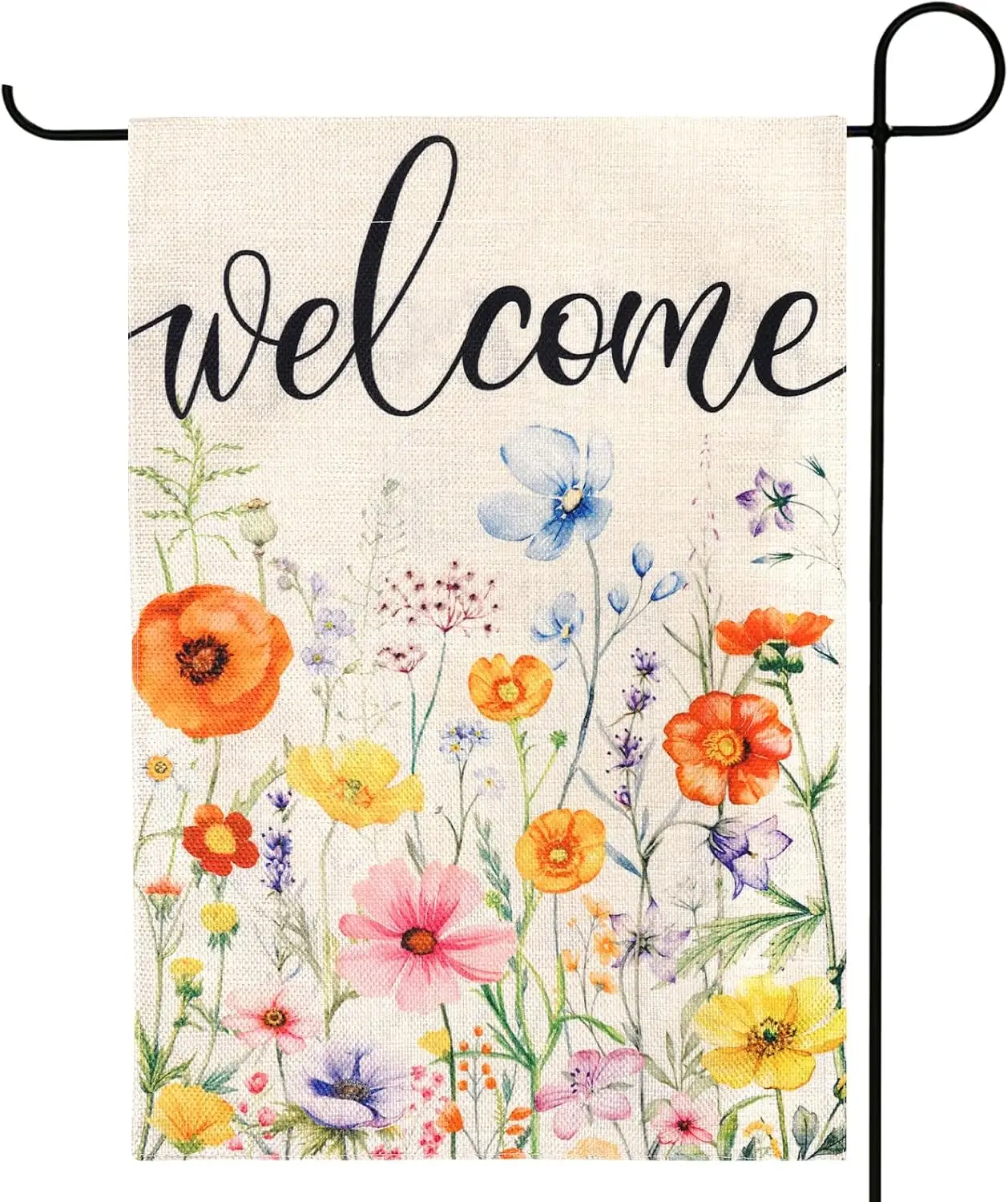 Spring Garden Flag Floral Garden Flag for Outside 12x18 Inches Double Sided Small Burlap Welcome Holiday Seasonal Yard Decor IIC