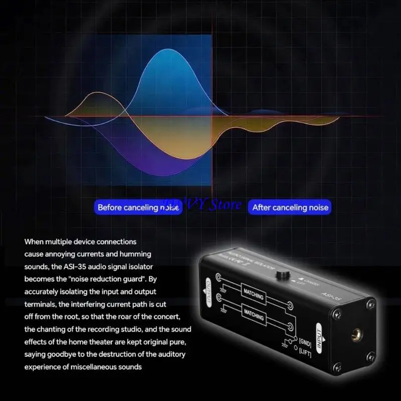 573A Metal Audios Noise Isolator Audios Cleaner Eliminates Hum Noise Optimized