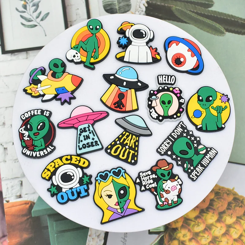 alien series PVC shoe Charms Slippers Buckle combination Fit Wristbands accessories Decoration Bands gift unisex party