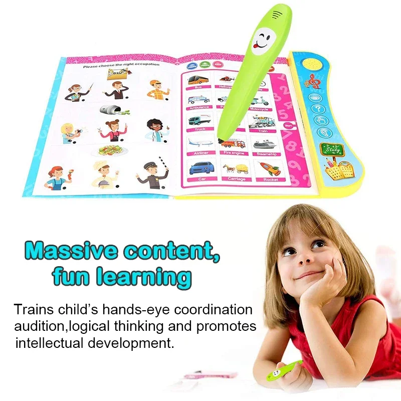 Leermachine voor kinderen Elektronische intercomboek Stemleerboek Plus Smart Pen Puntleesmachine Pen 3-6 jaar oud