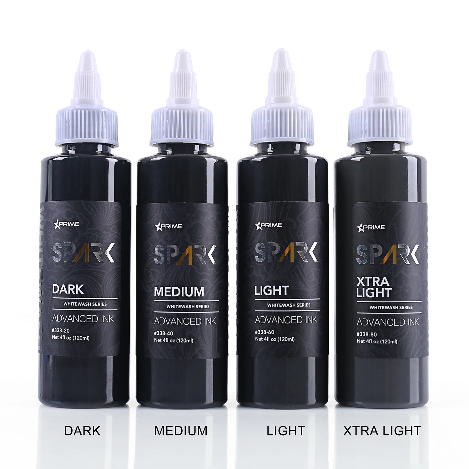 Spark Premium 4OZ*4 WHITEWASH SETS Professional Waterproof Temporary Tattoo Inks