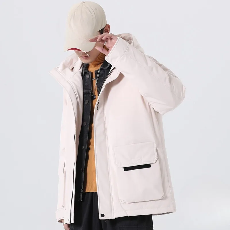 

Down jacket men's trendy winter new work jacket thickened duck down the same style as the popular couple's all-in-one warm coat