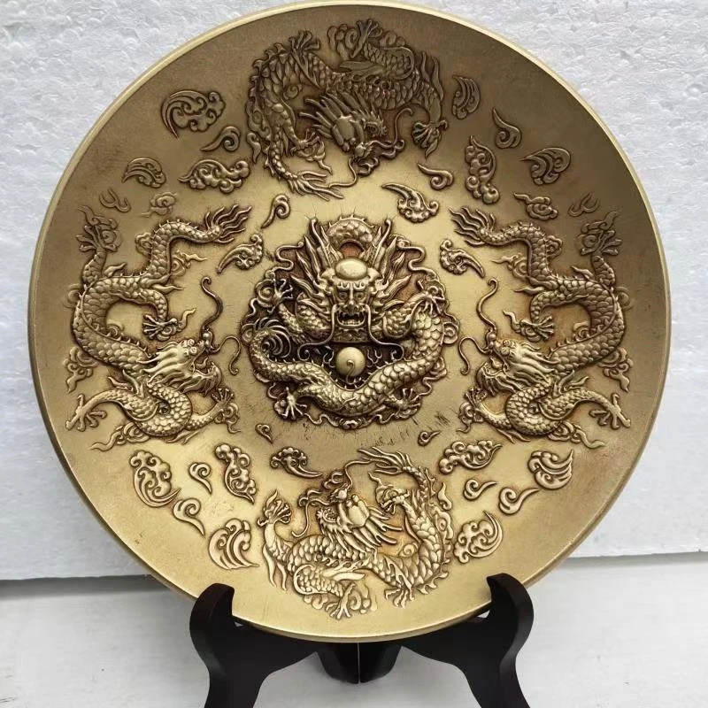 

Collect Nine Dragon Plates, Classical Relief Nine Dragon Butterflies, Retro Decorative Ornaments and Accessories