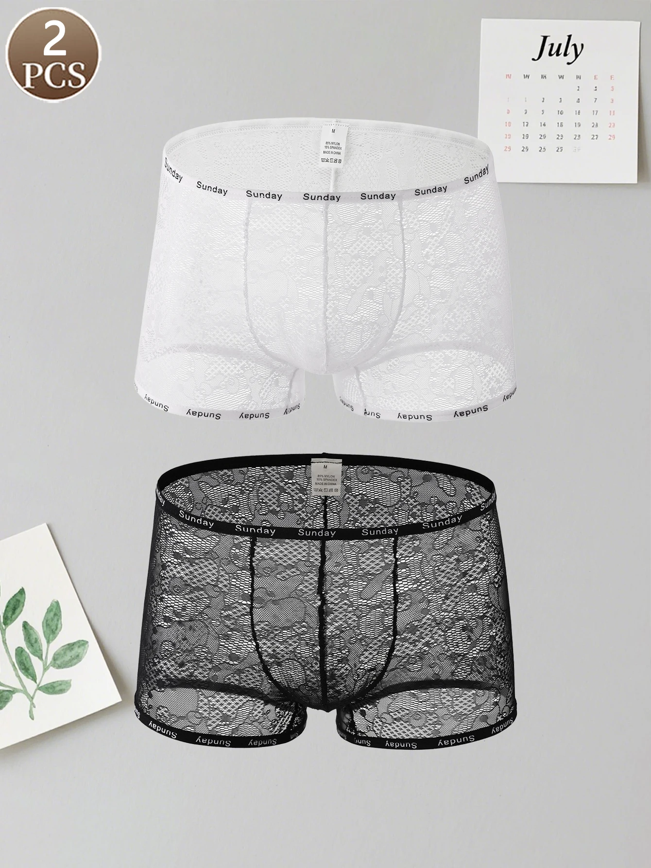 2 قطعة ملابس داخلية مسطحة للرجال مع شبكة الربط ملابس داخلية مثيرة للرجال بلون الحياكة منخفضة الخصر ملابس داخلية مسطحة مريحة