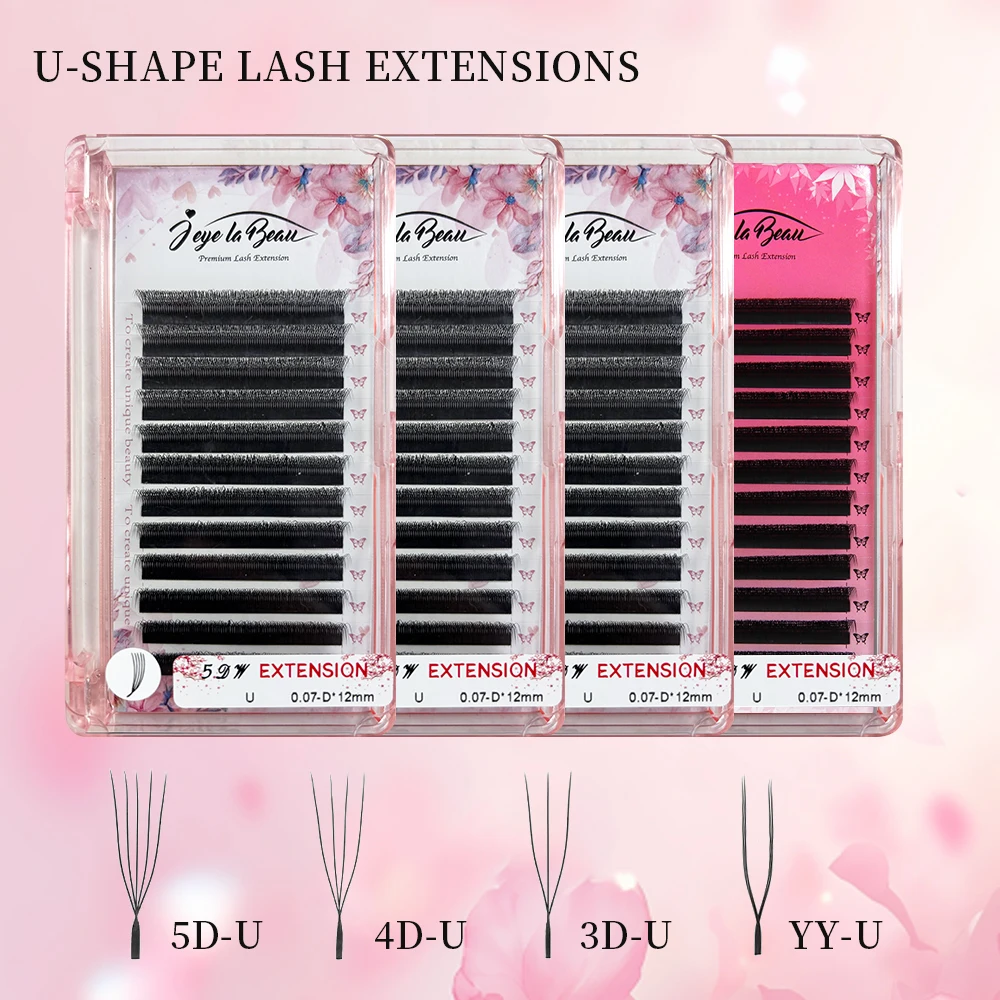 UW 5DW Eyelash Extension UY 4W U-shape Lash Bundles Natural Hair 3W YY Premade Volume Lash Fans Individual Spike Eyelash Kits