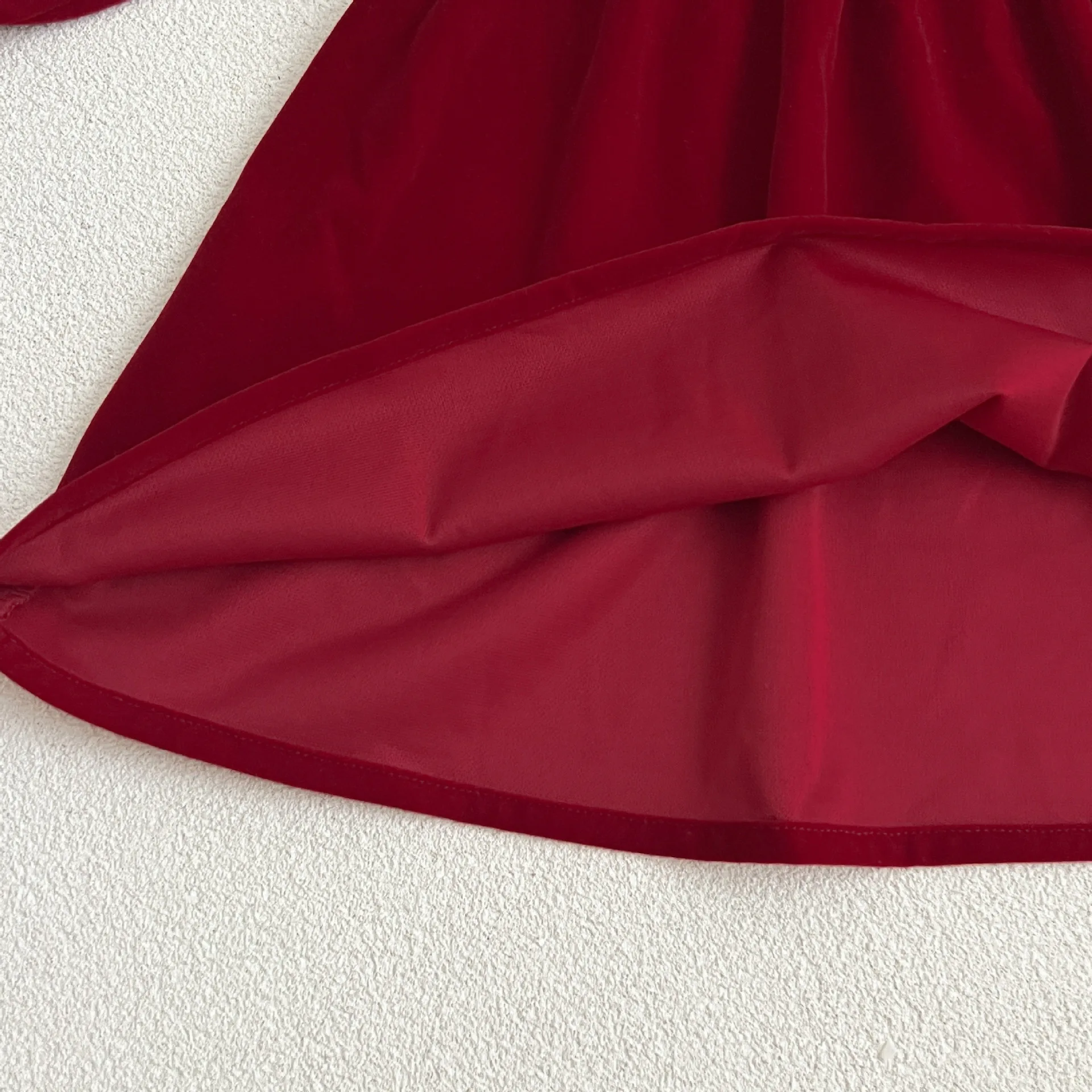 Infant Kinder Baby Mädchen Langarm Süße Einfarbig Schwestern Kleid Neugeborene Baby Mädchen Puppe Kragen Prinzessin Kleidung Strampler – Detail 16