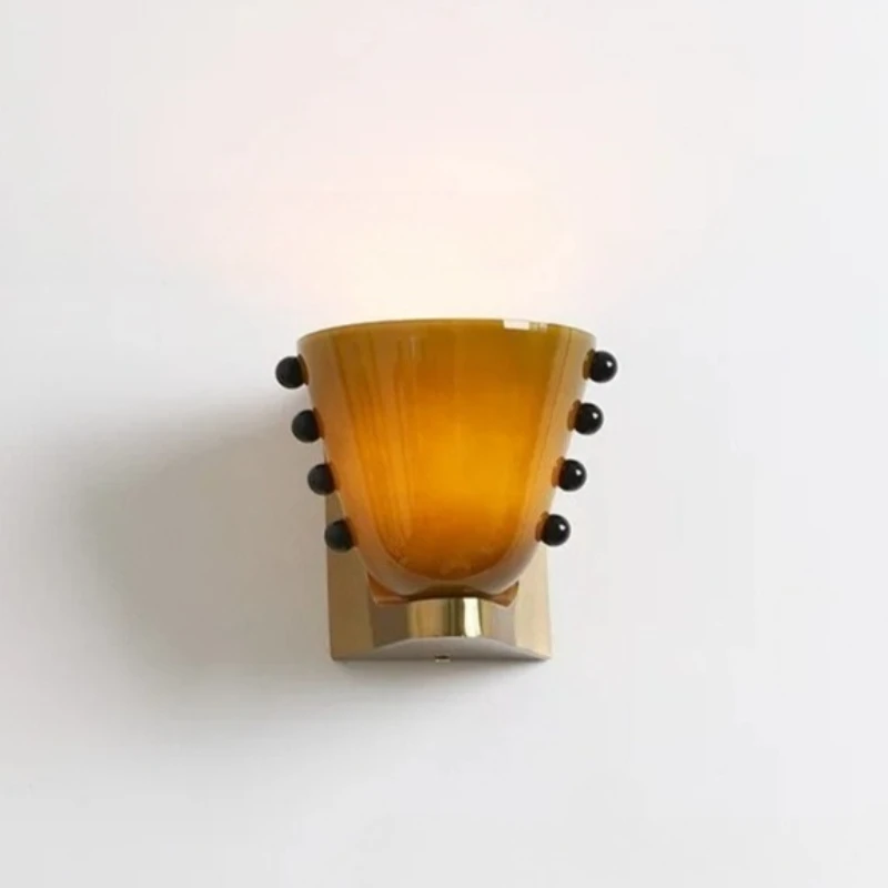 

Nordic Artisanal Retro Chic Goblet Glass Wall Lighting Sconce Bedroom Headboard Entry Hallway Corridor Ambient Home Decor