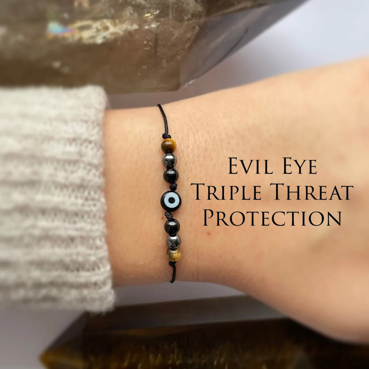 سوار قابل للتعديل للحماية من إمباث، سوار سلك مضفر ثلاثي الحماية، للرجال والنساء، قطعة واحدة