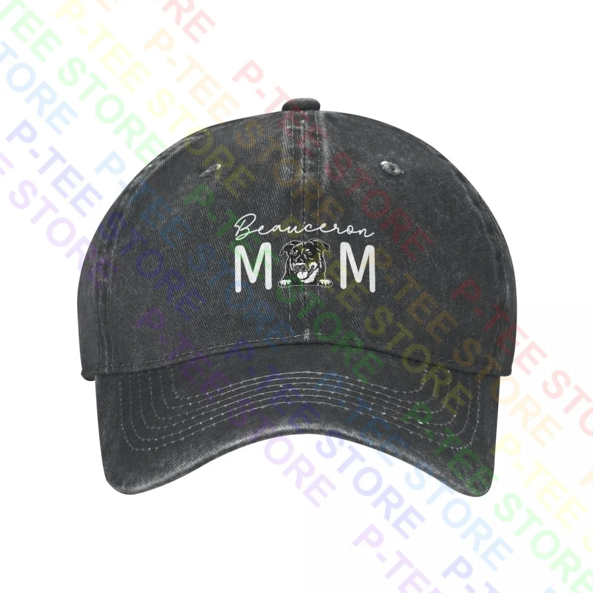 Dog Mom Lover Fur Mama Beauceron Washed Denim Baseball Cap Trucker Hats Unique Harajuku