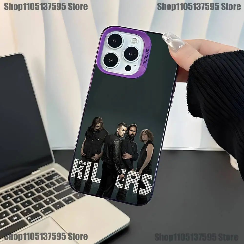 밴드 더 K-킬러즈 아이폰 17,16,15,14,13,12,11,미니,프로,E,SE4,XS,MAX 퍼플 캔디 매트 커버 폰 케이스