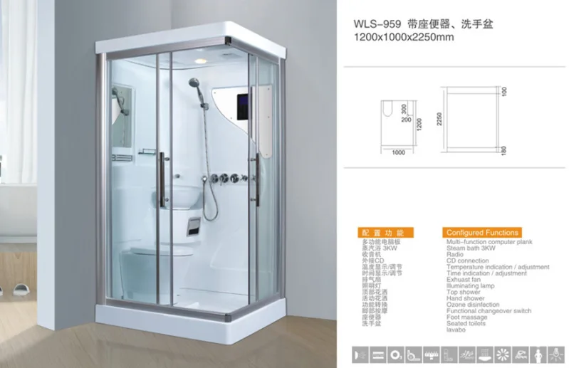 Low Price Functional Portable Quality Bath Steam Shower Cabin
