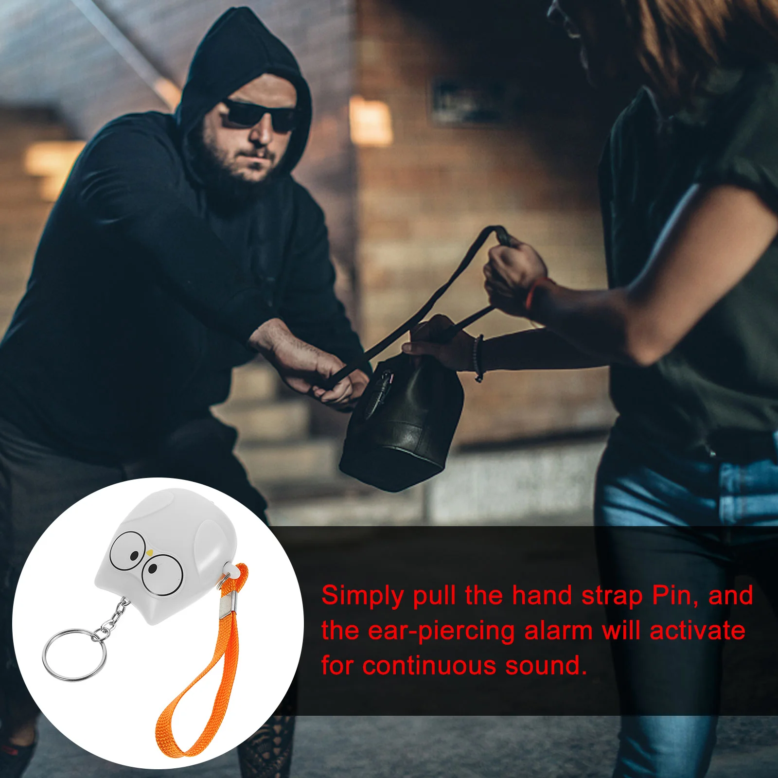إنذار شخصي مدمج 130 ديسيبل سلسلة مفاتيح أمنية للنساء تصميم البومة المحمولة إنذار السلامة في الهواء الطلق جهاز تنبيه الطوارئ #1