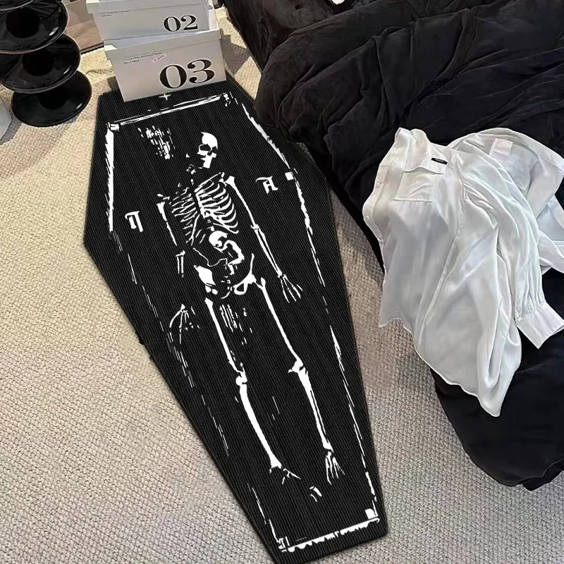 VIKAMA Halloween Gothic Style Horror Skull Vampire Carpet Bedroom Living Room Entrance Washable Stain-resistant Floor Mats view 6